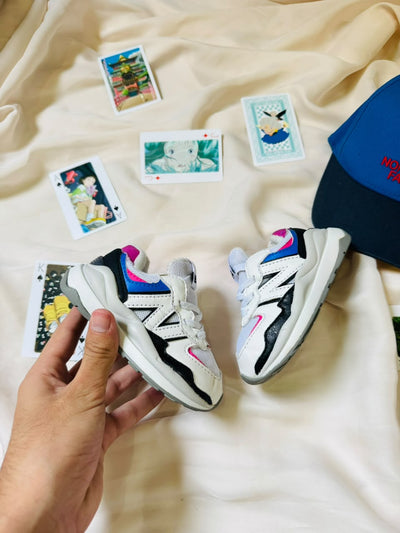 New Balance Kids Sneakers - White/Black/Pink/Blue