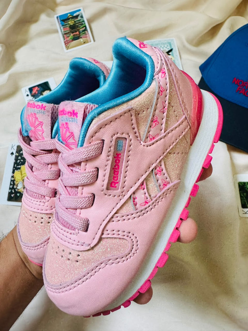 Reebok Classic Leather Kids Sneakers - Pink Glitter