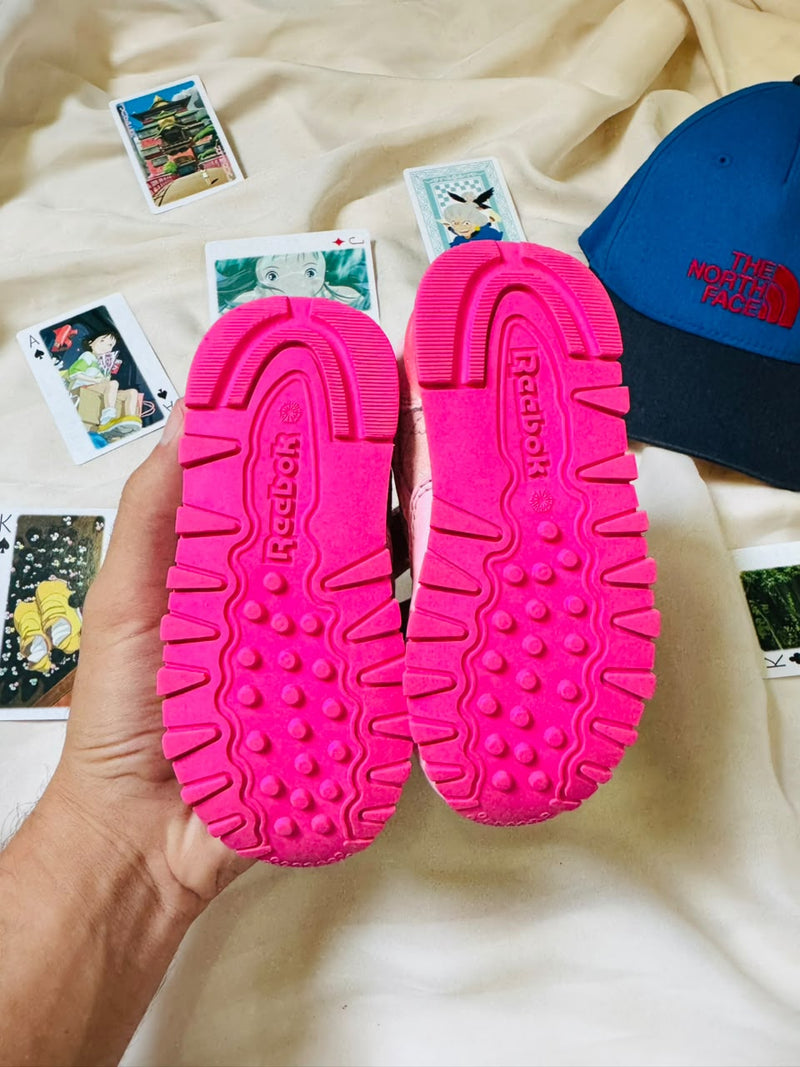 Reebok Classic Leather Kids Sneakers - Pink Glitter