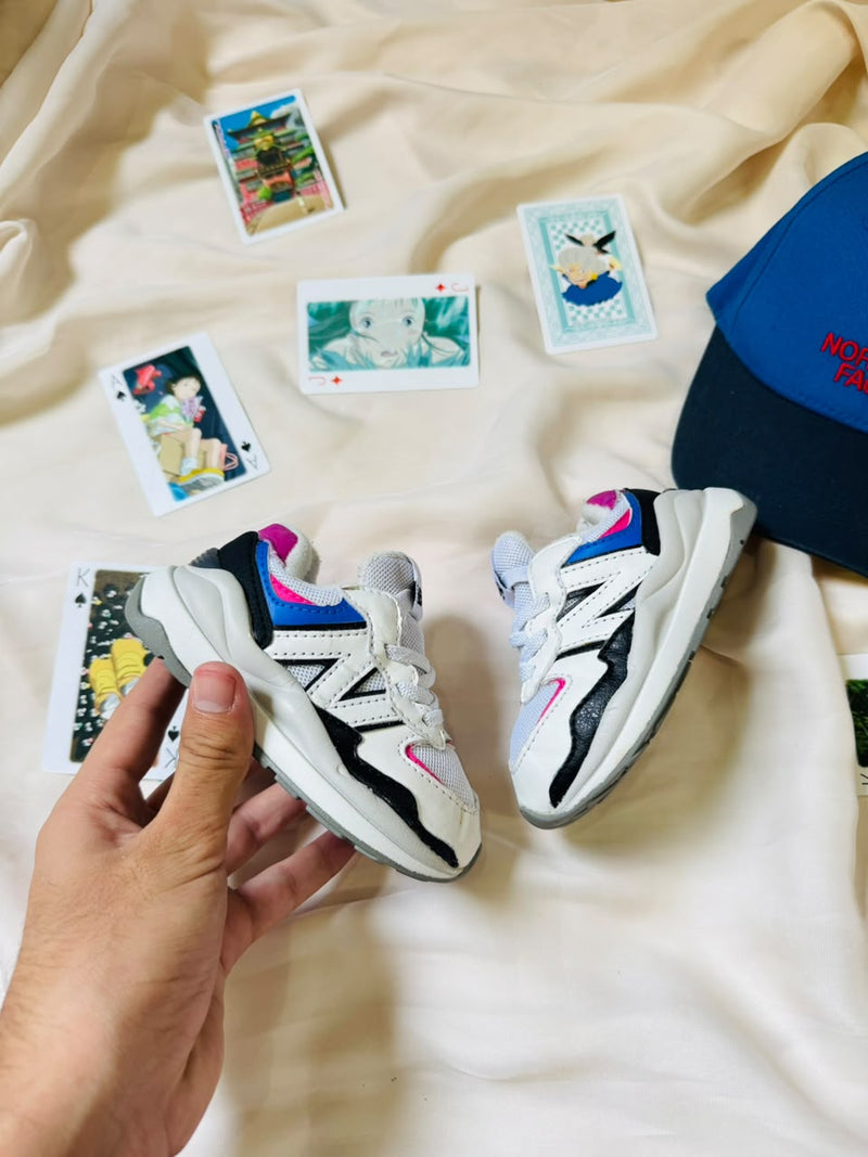 New Balance Kids Sneakers - White/Black/Pink/Blue