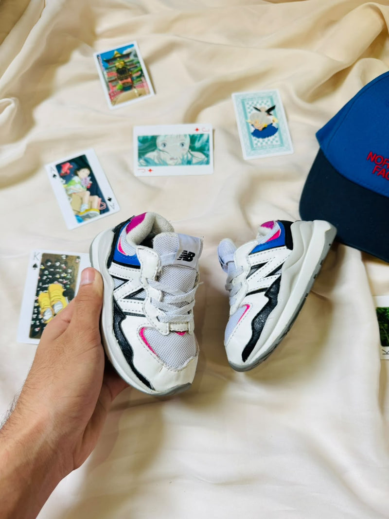 New Balance Kids Sneakers - White/Black/Pink/Blue