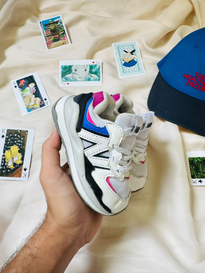 New Balance Kids Sneakers - White/Black/Pink/Blue