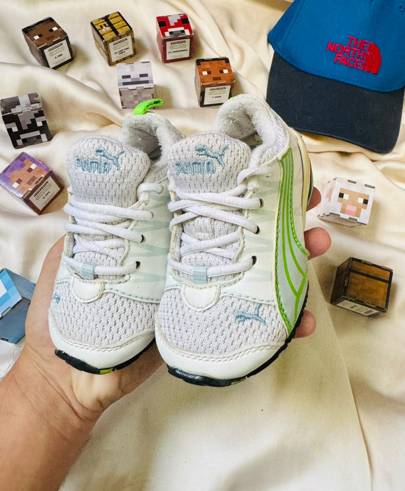 Puma Kids Sneakers - Cream/Neon Green
