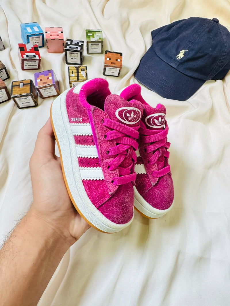 Adidas Campus kids sneakers pink white pair
