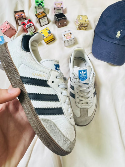 Adidas Samba kids white black gum side