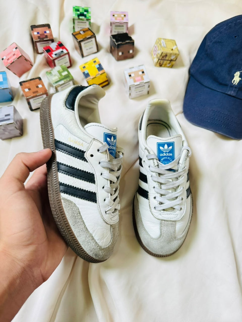 Adidas Samba kids white black gum pair