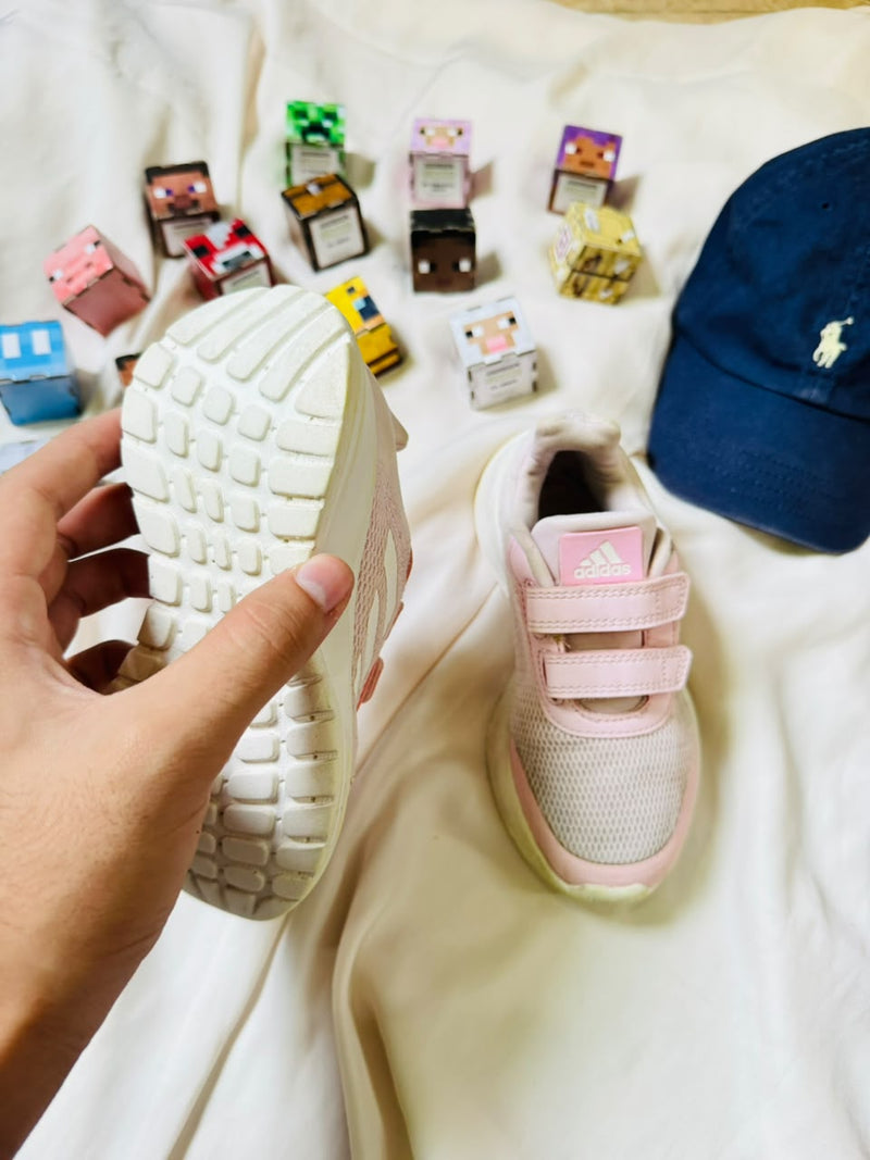 Adidas kids pink velcro outsole