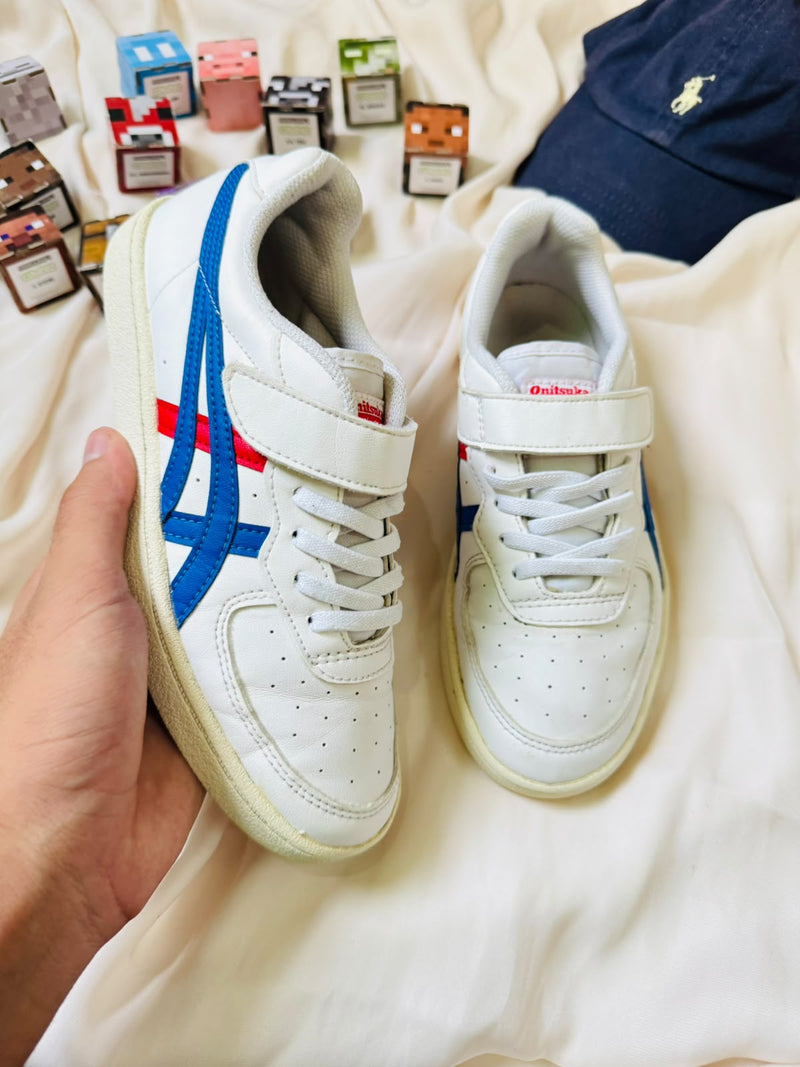 Onitsuka Tiger kids sneakers pair in white blue and red